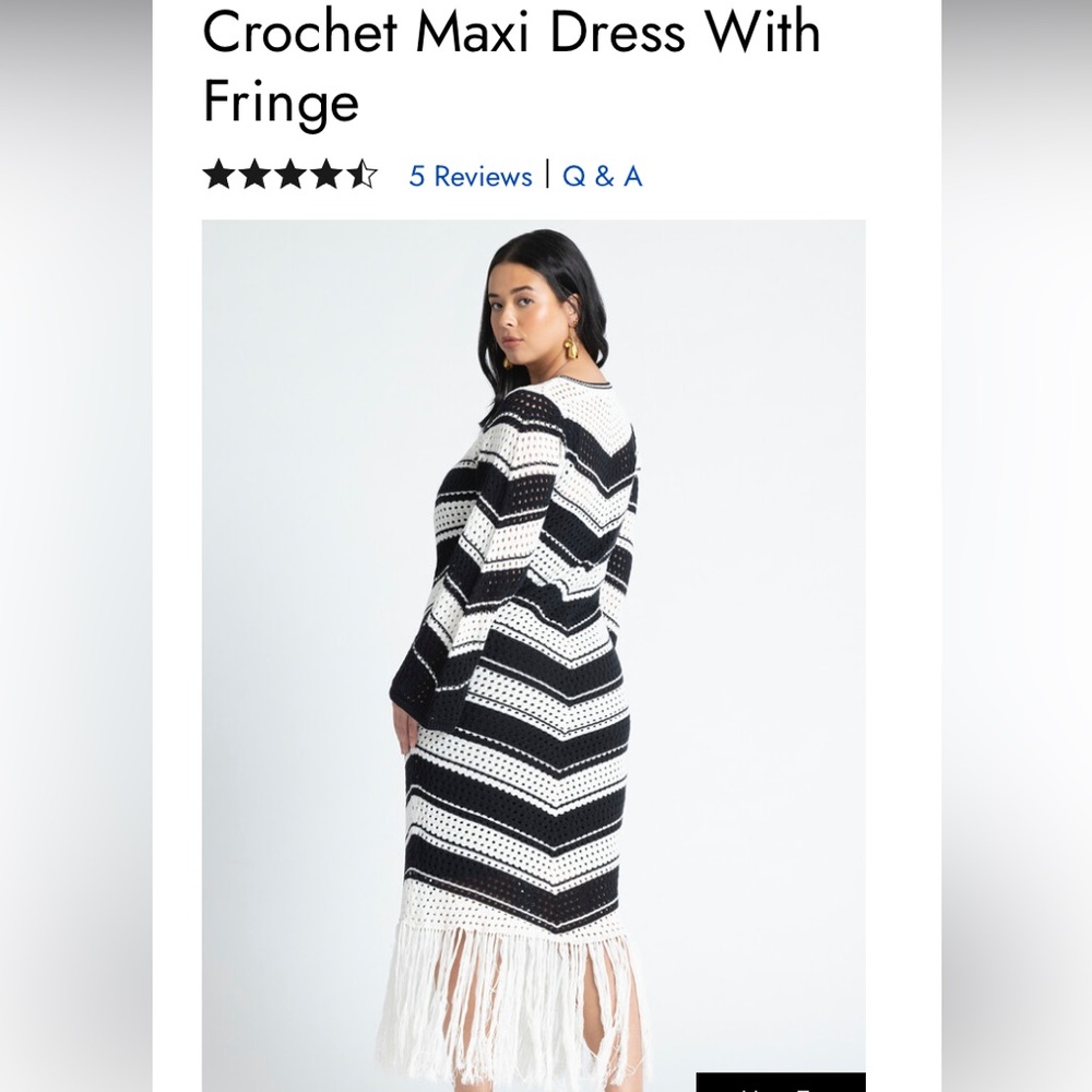 Black and white striped knit dress